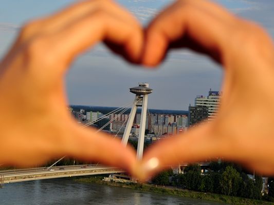 Bratislava UFO Bridge Love
