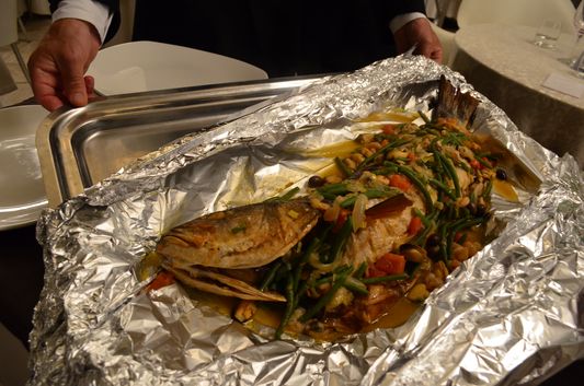 fish dinner in Casino Sanremo