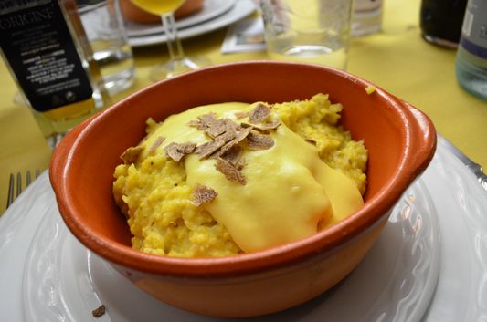 polenta with cheese and truffles