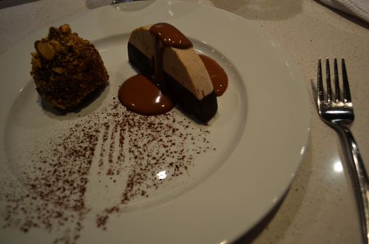 chocolate and nuts dessert at Les Labours Hotel La Ferme