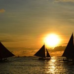 sunset at White Beach in Boracay